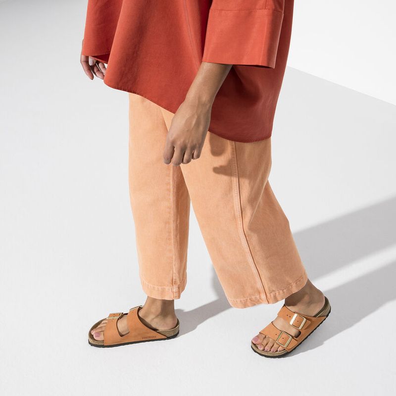 Birkenstock Arizona SFB Nubuck Pecan skinn smal