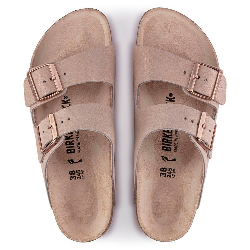 Birkenstock Arizona Shimmering Light Rose Semsket skinn smal
