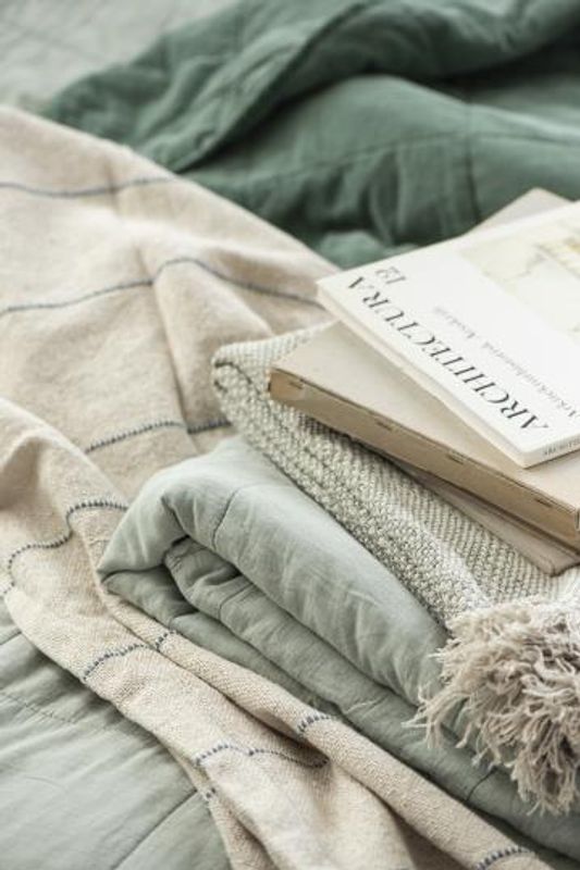 IB Laursen Vintage Quilt misty jade 130x180