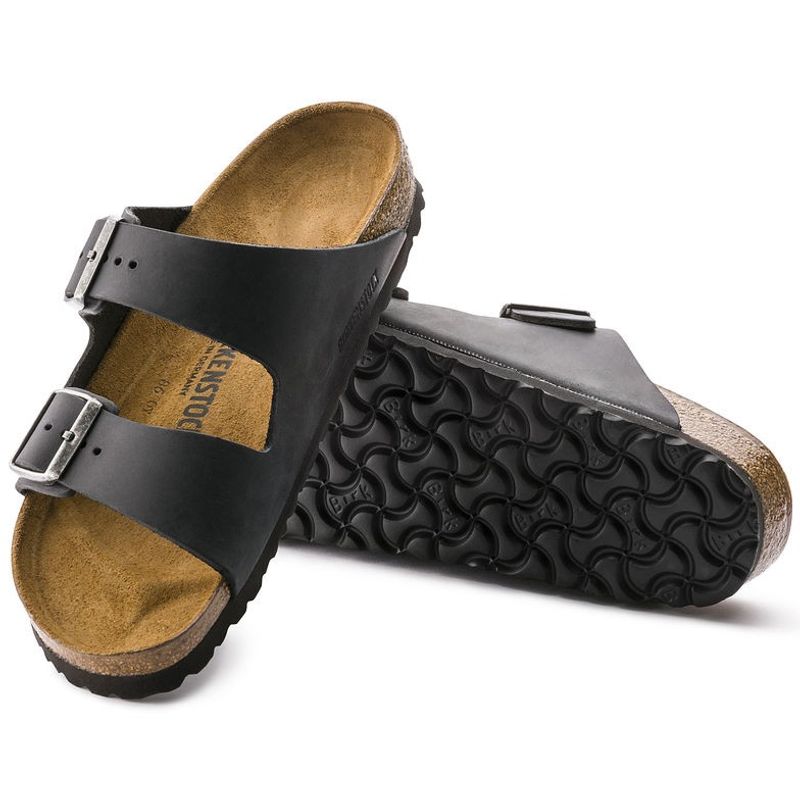 Birkenstock Arizona Svart oljet skinn normal
