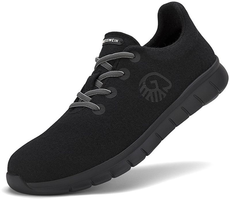 Merino Runner Dame svart - merino ull