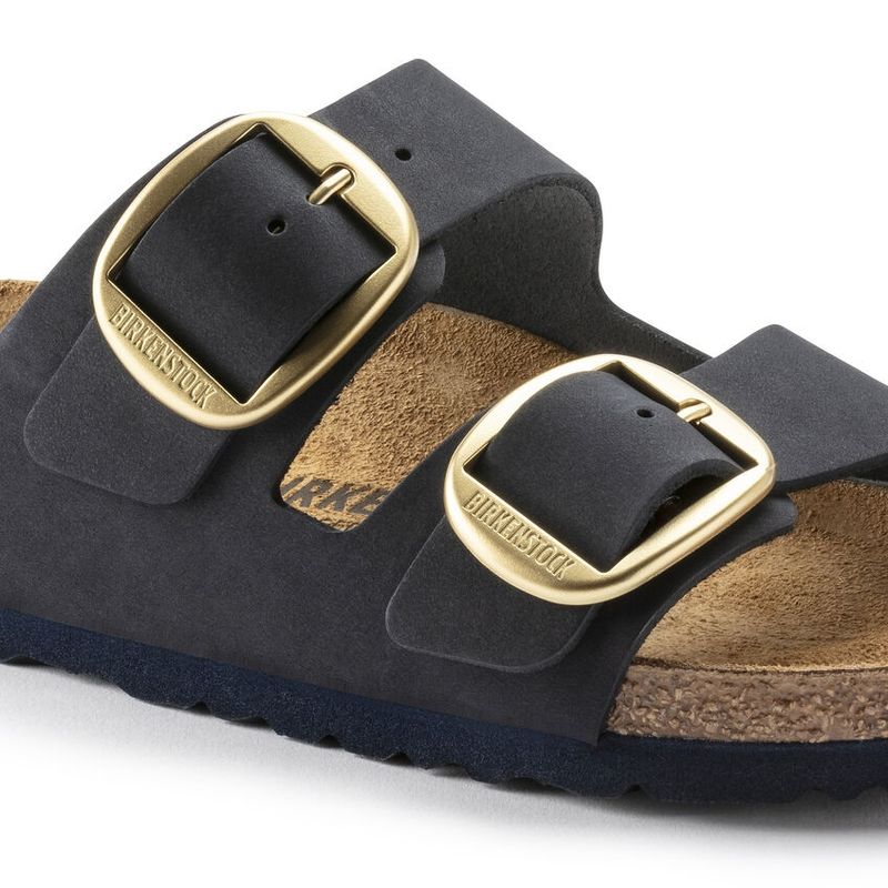 Birkenstock Arizona Big buckle blå skinn smal