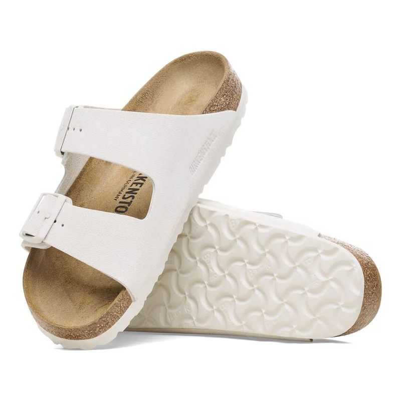 Birkenstock Arizona antikk hvit semsket skinn smal