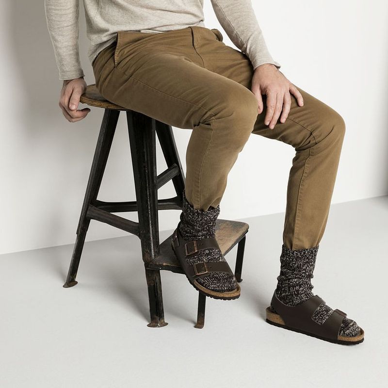 Birkenstock Milano Glatt skinn mørkebrun smal