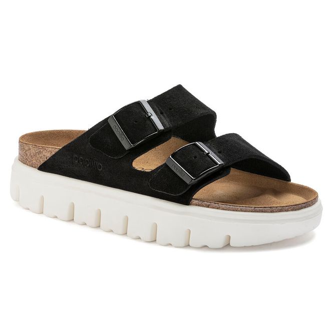 Hovedbilde Birkenstock Arizona platform semsket skinn svart ...