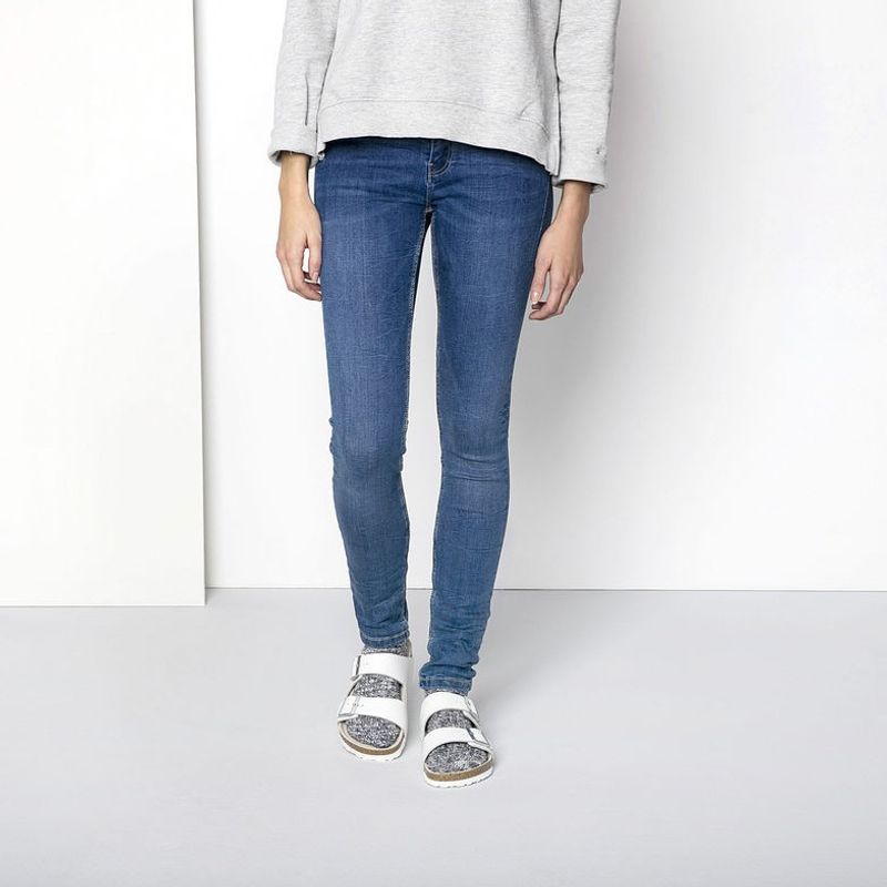 Birkenstock Arizona Hvit skinn smal
