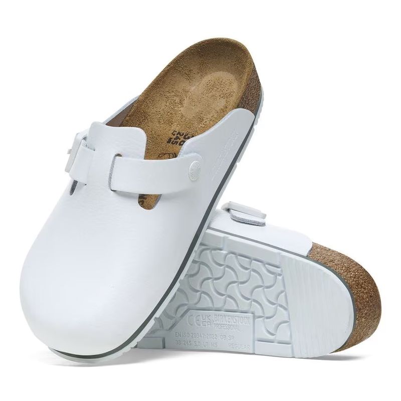 Birkenstock Boston PRO skinn hvit normal