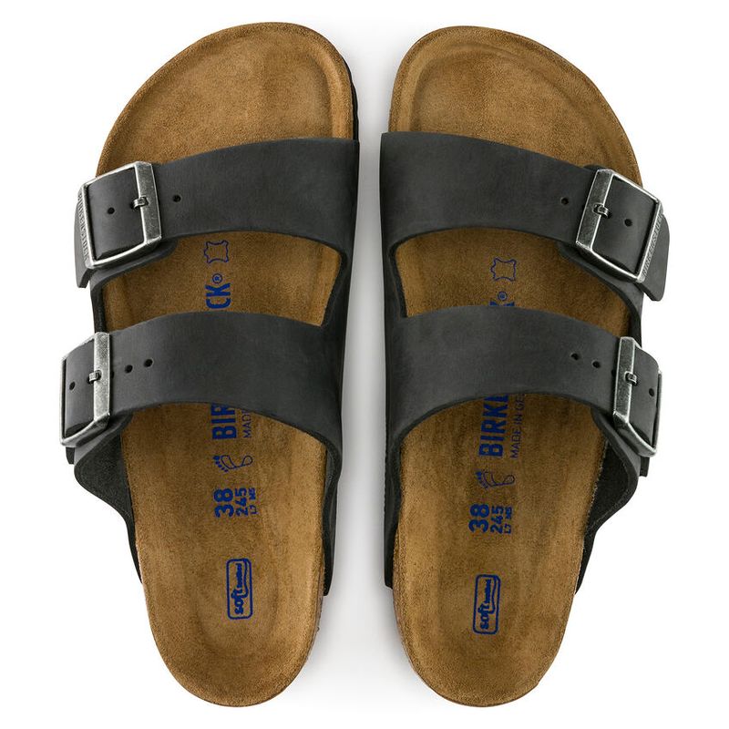 Birkenstock Arizona SFB Sort Oljet Skinn normal myk