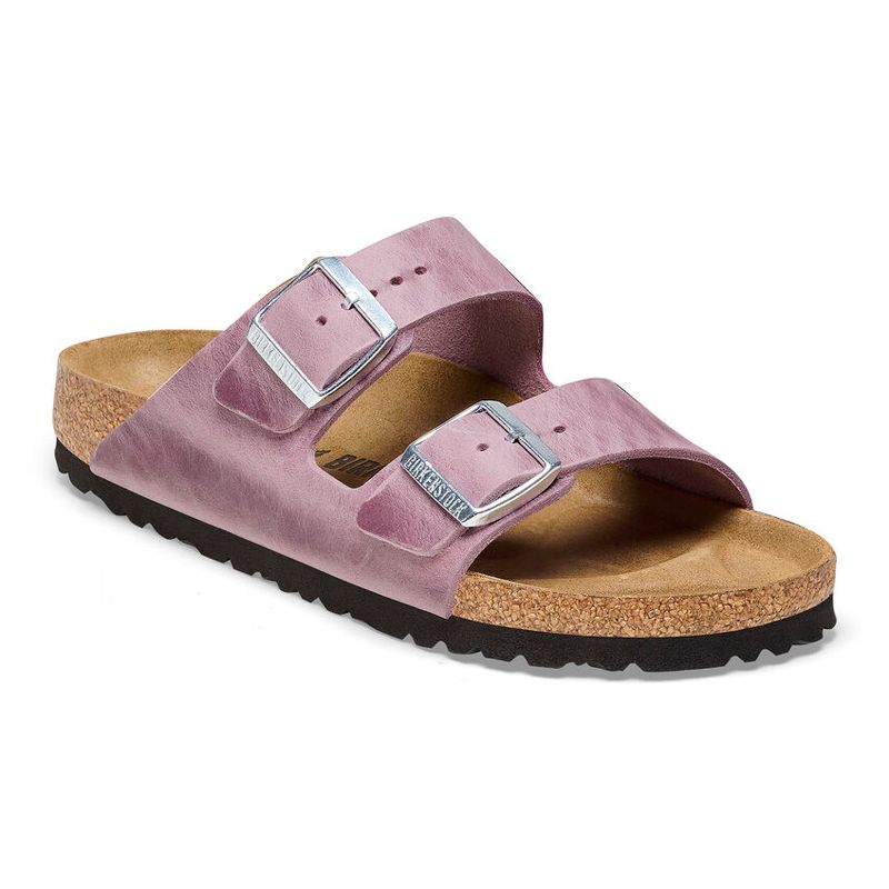 Birkenstock Arizona Lavendel oljet skinn smal