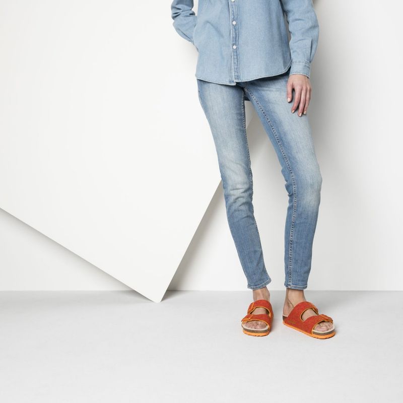 Birkenstock Arizona Doubleface Oransje smal