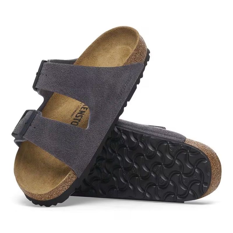 Birkenstock Arizona Velvet Grey semsket skinn normal