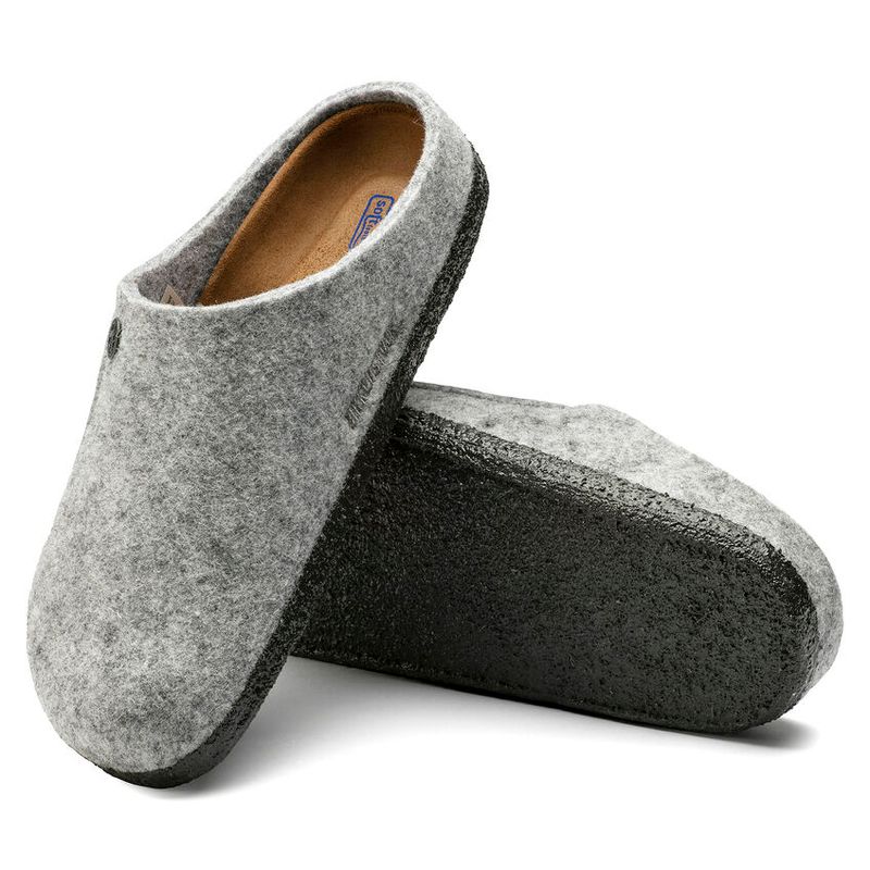 Birkenstock Zermatt SFB Lysegrå ull smal myk