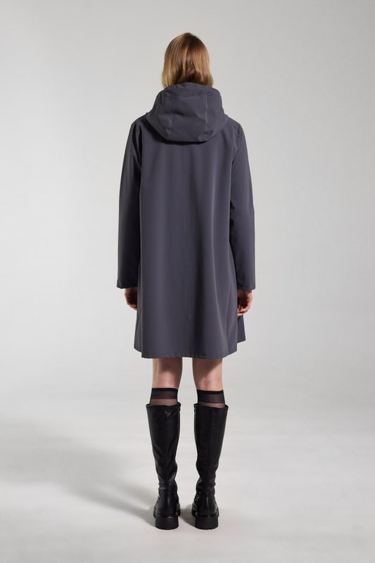 Stutterheim Mosebacke lightweight zip regnjakke dame matt metal