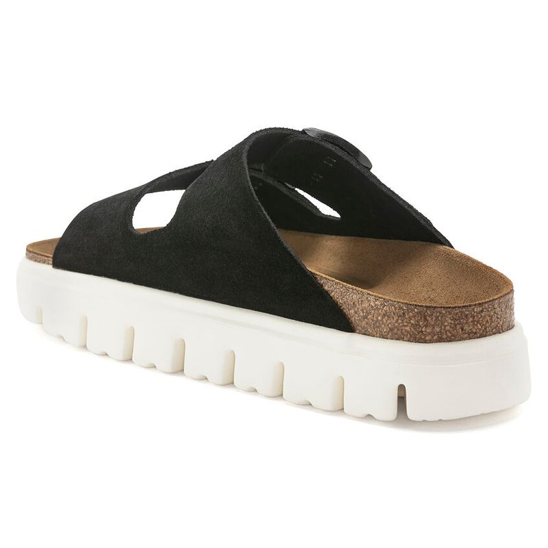 Birkenstock Arizona platform semsket skinn svart smal