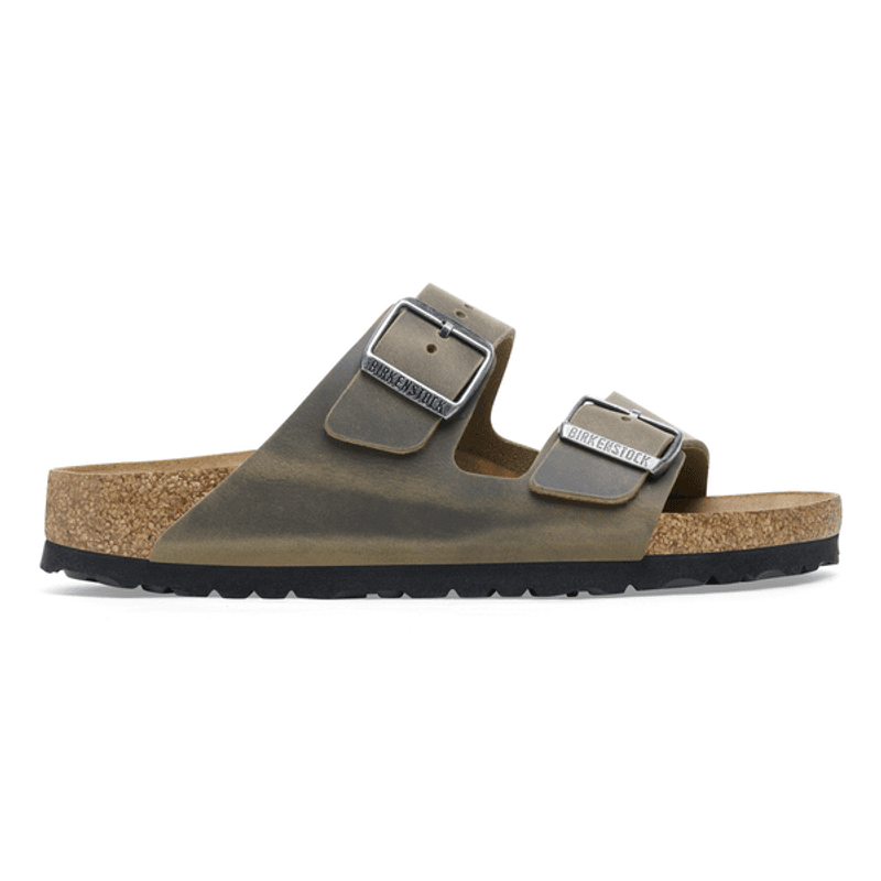 Birkenstock Arizona oljet skinn Faded Khaki smal
