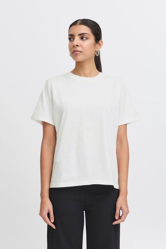 Ichi IHPalmer Loose  T-shirt bomull hvit