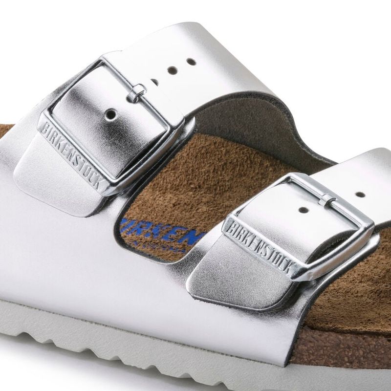 Birkenstock Arizona SFB Silver Met skinn myk - smal