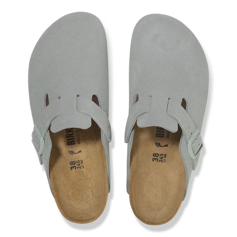 Birkenstock Boston pure sage semsket skinn smal