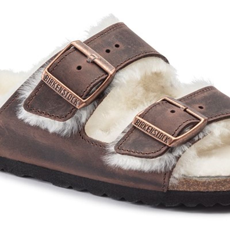 Birkenstock Arizona Shearling Habana skinn smal