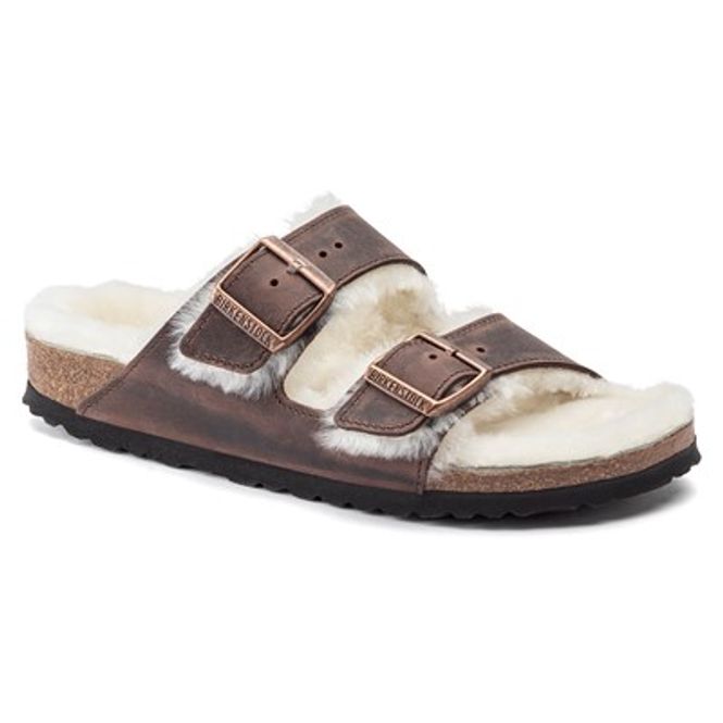 Hovedbilde Birkenstock Arizona Shearling Habana skinn smal