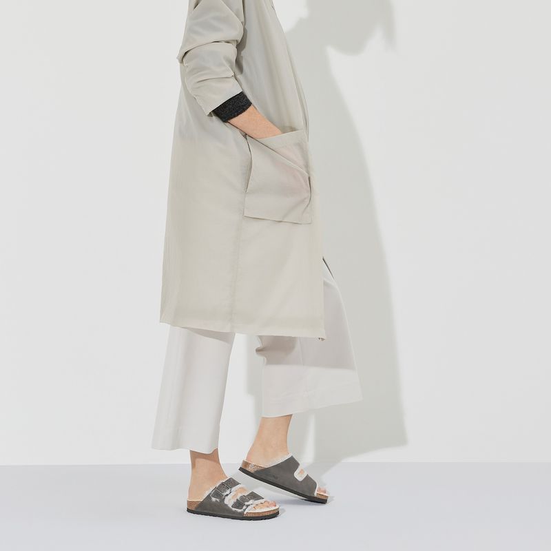 Birkenstock Arizona Shearling Iron skinn smal