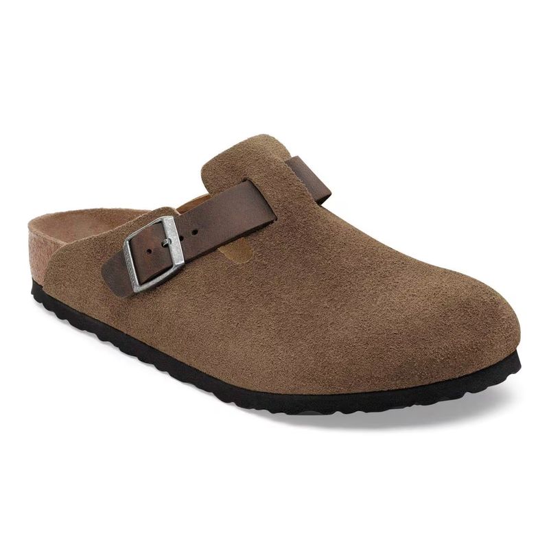 Birkenstock Boston mixed dark tea- brun semsket skinn normal