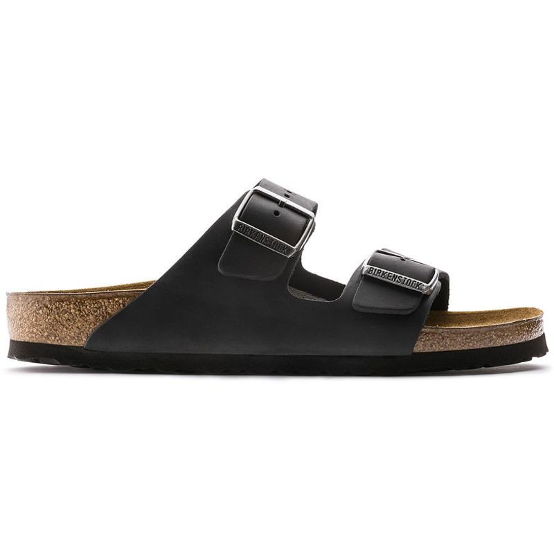 Birkenstock Arizona Svart oljet skinn smal