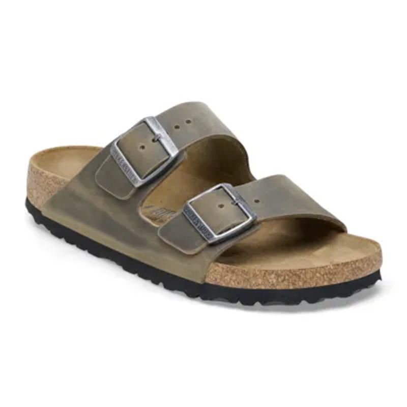 Birkenstock Arizona Faded Khaki oljet skinn normal