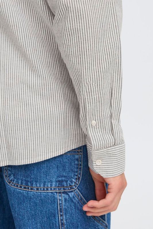 Solid Dval skjorte bomull insignia svart stripet 