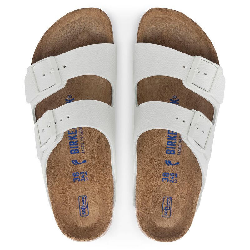 Birkenstock Arizona SFB Hvit skinn smal myk