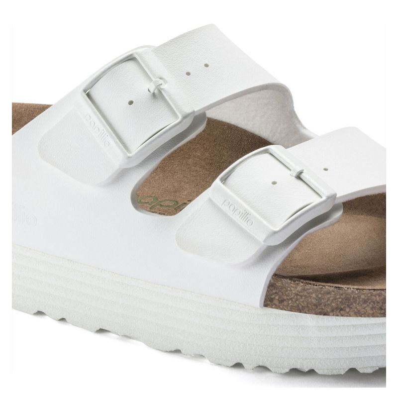 Birkenstock Arizona BF hvit vegan platå smal