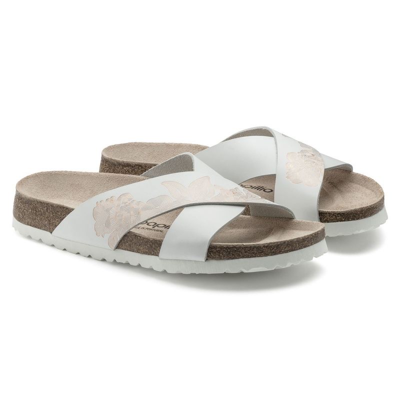 Birkenstock Papillio Daytona ornaments hvit/rosegull skinn smal