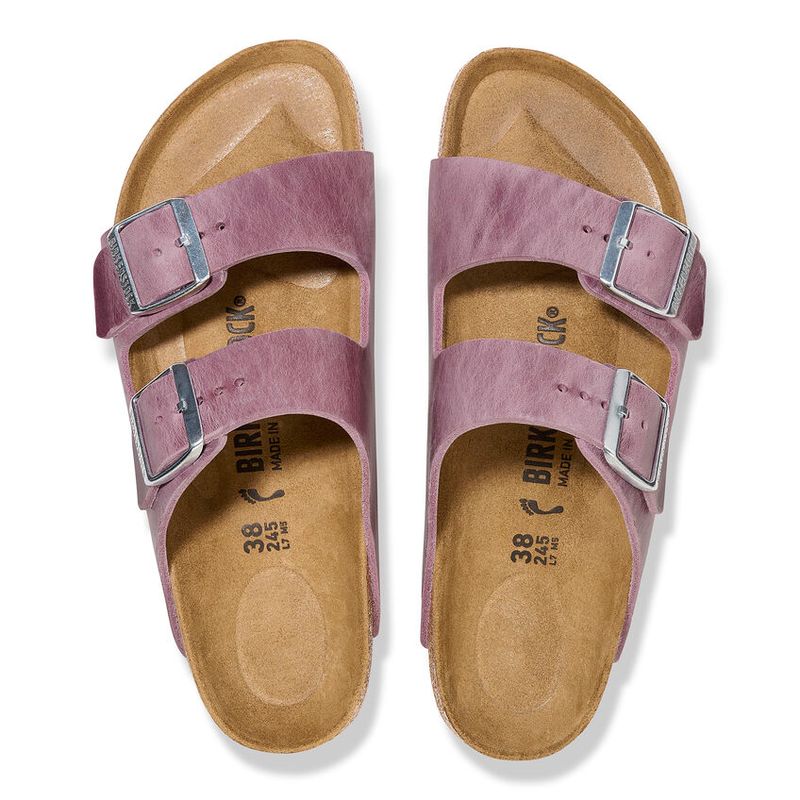 Birkenstock Arizona Lavendel oljet skinn smal
