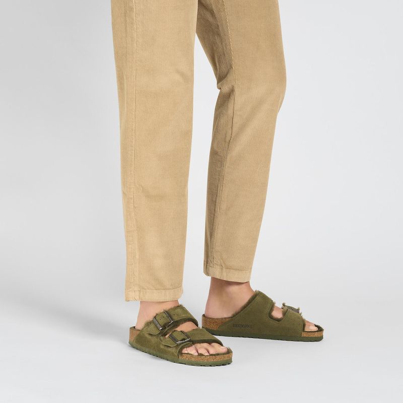 Birkenstock Arizona Shearling Thyme semsket skinn/lammeull 