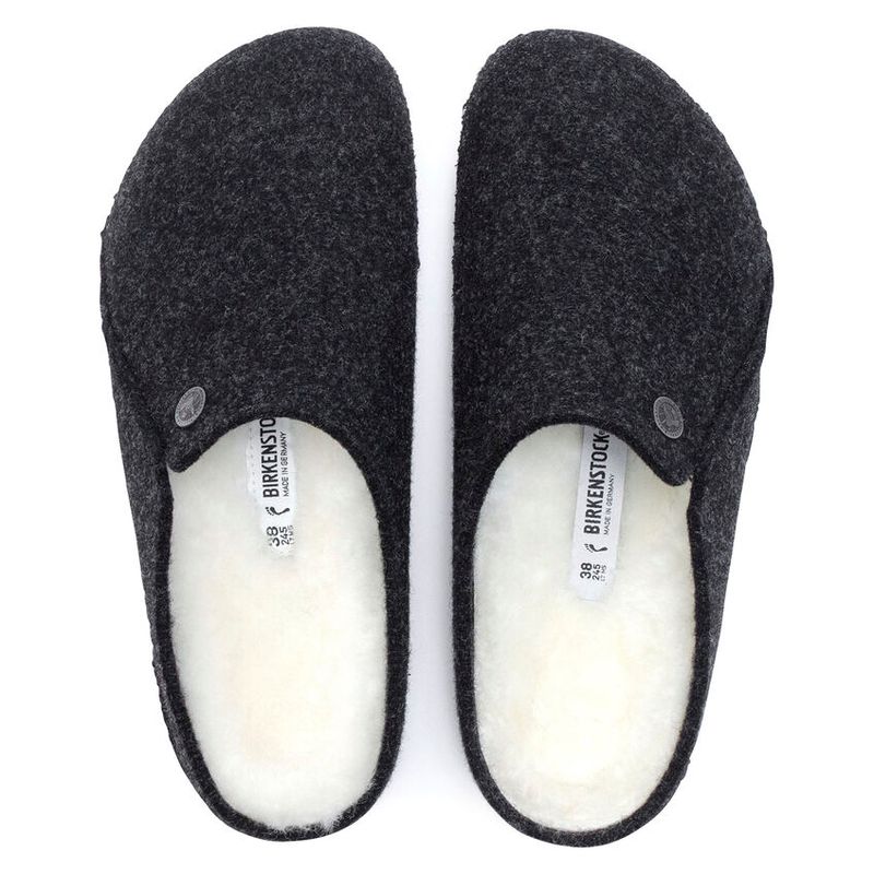 Birkenstock Zermatt Shearling mørkegrå ull smal