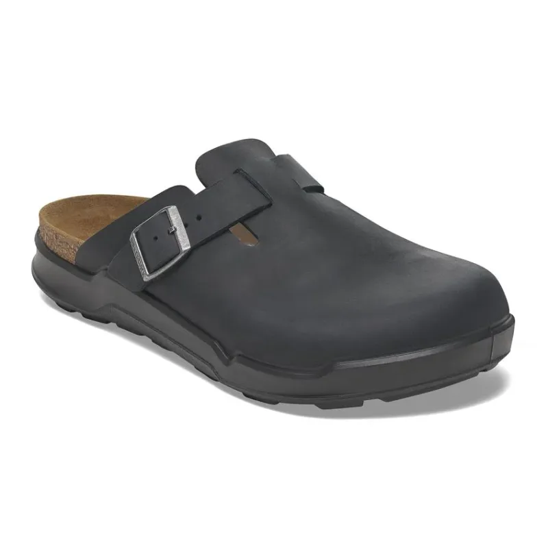 Birkenstock Boston Crosstown oljet skinn svart normal