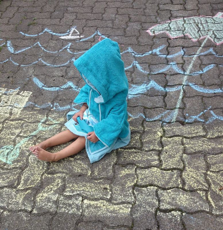 Poncho håndkle Bamboo Blå Barn Mini XXS