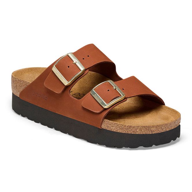 Hovedbilde Birkenstock Arizona platform LENB Pecan nubuck ...