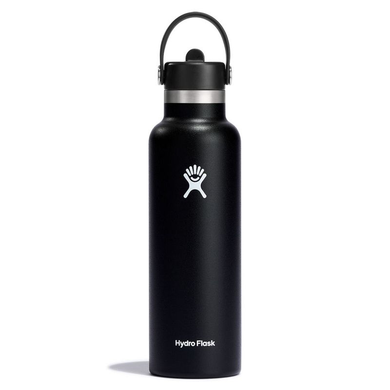 Hydro Flask 21 OZ (621ml) Std Mouth Flex Straw Cap Svart