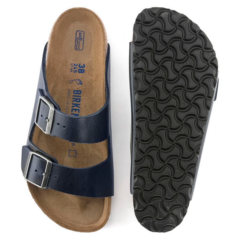 Birkenstock Arizona SFB Blå oljet skinn smal myk