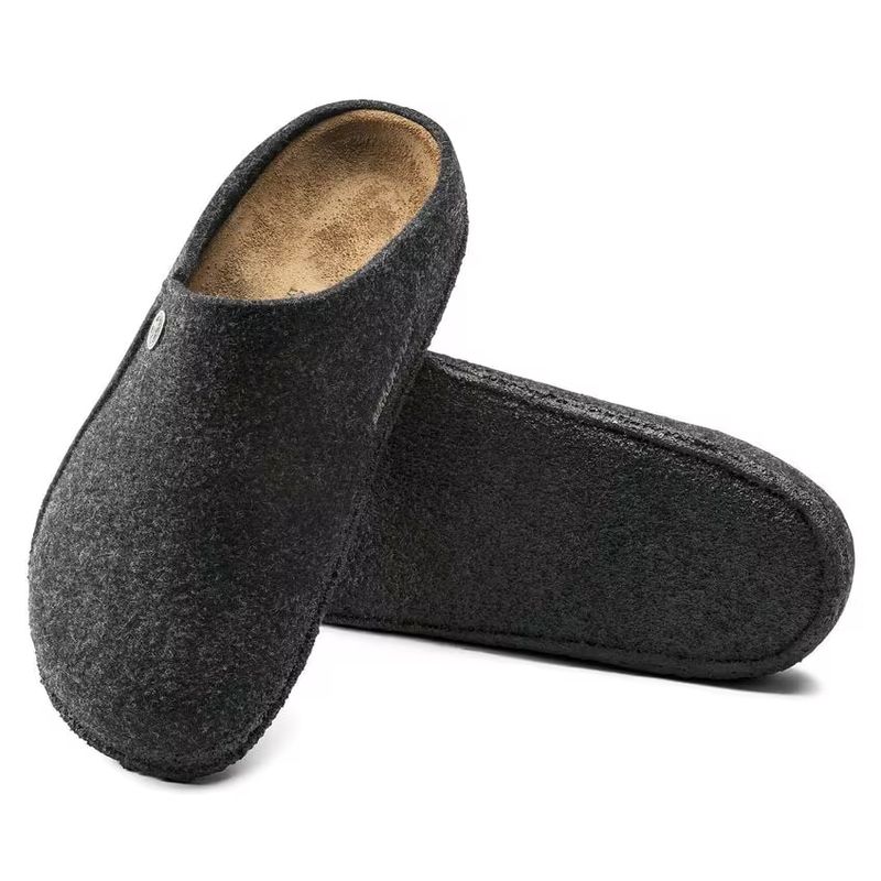 Birkenstock Zermatt Anthrazite tøffel ullfleece normal
