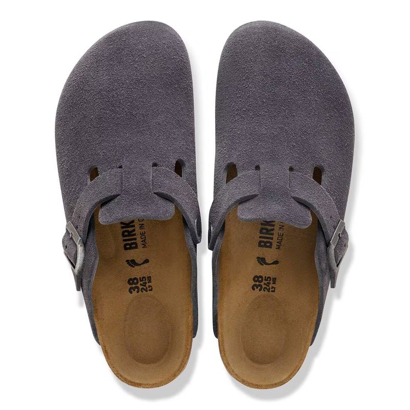 Birkenstock Boston charcoal semsket skinn normal