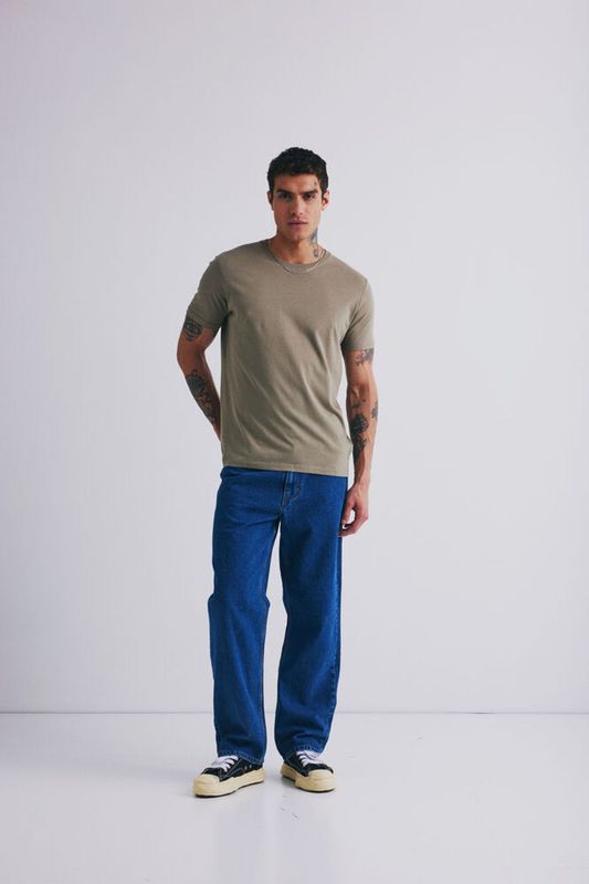 Solid T-shirt Rock bomull vetiver