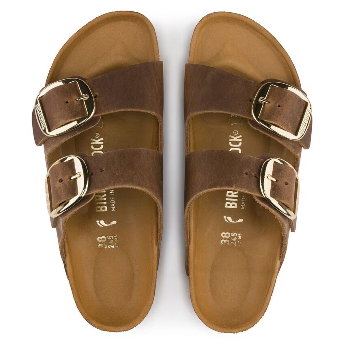 Birkenstock Arizona Big buckle cognac skinn smal