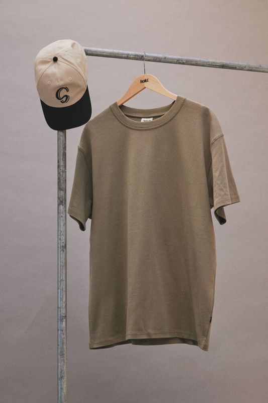 Solid T-shirt Danten bomull vetiver green